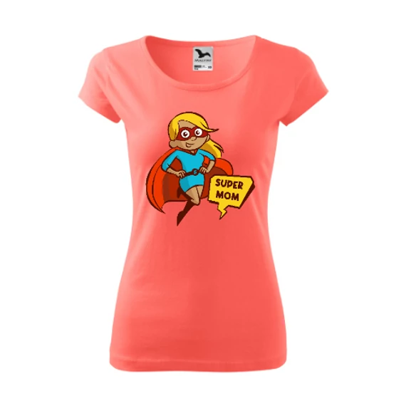 Super Mom Coral Szűkített Női Póló