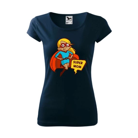 Super Mom Tengerészkék Szűkített Női Póló