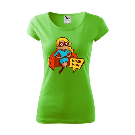 Super Mom Almazöld Szűkített Női Póló