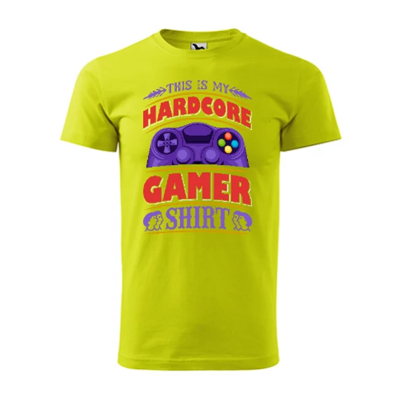 HardCore Gamer Shirt Lime Férfi Póló
