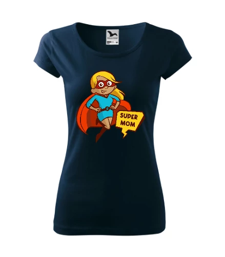Super Mom Tengerészkék Szűkített Női Póló