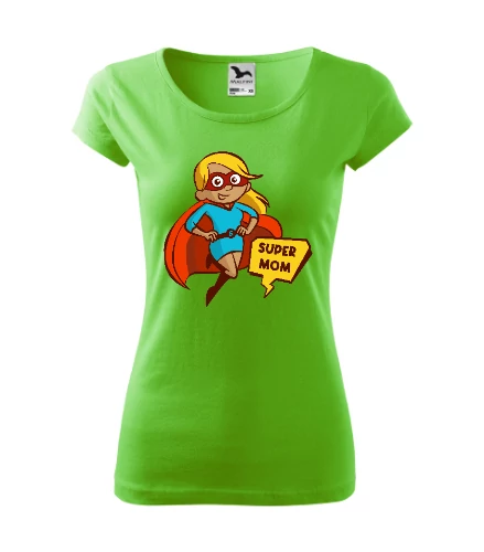 Super Mom Almazöld Szűkített Női Póló