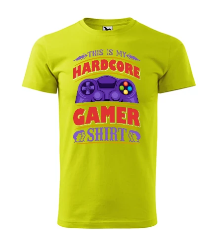 HardCore Gamer Shirt Lime Férfi Póló